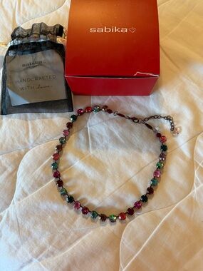 Sabika Multicolor Crystal Round Stone Necklace